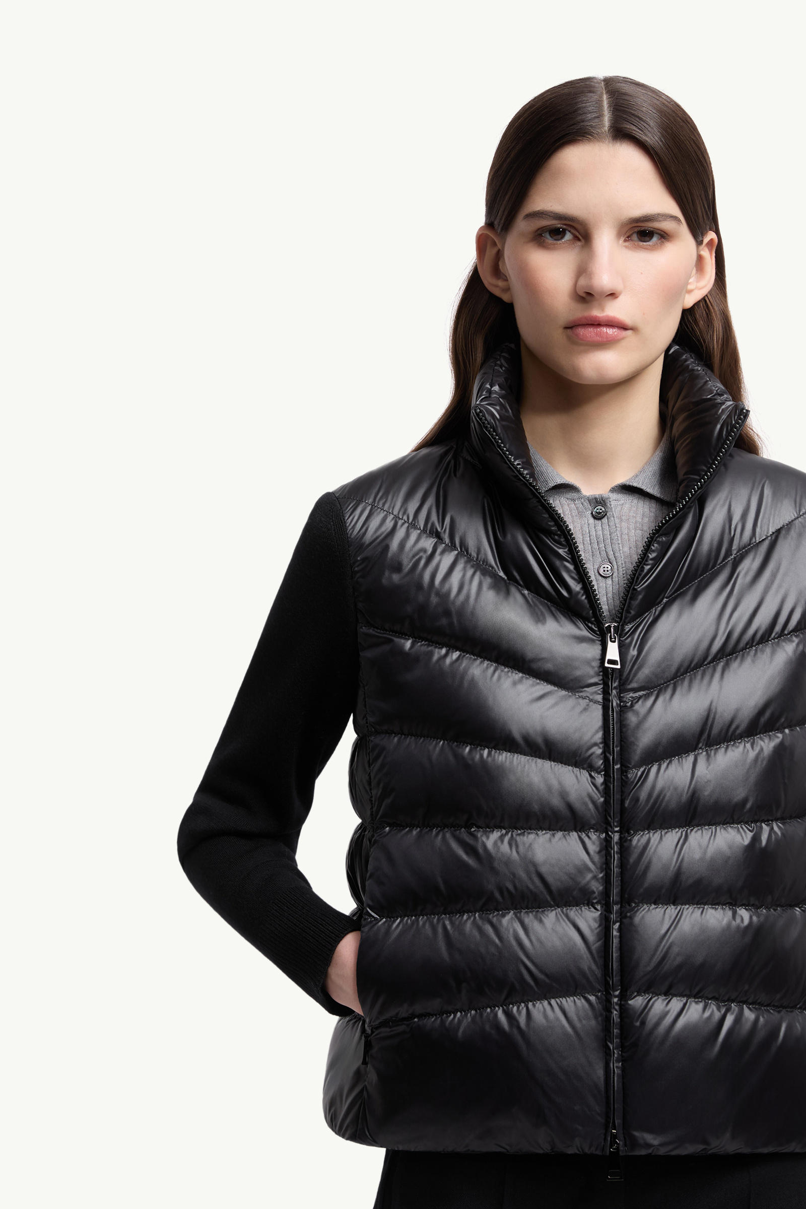 Padded Wool Cardigan Women Black Moncler 5