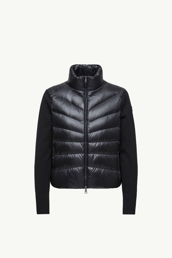 Gepolsterte Strickjacke aus Wolle Damen Schwarz Moncler 2