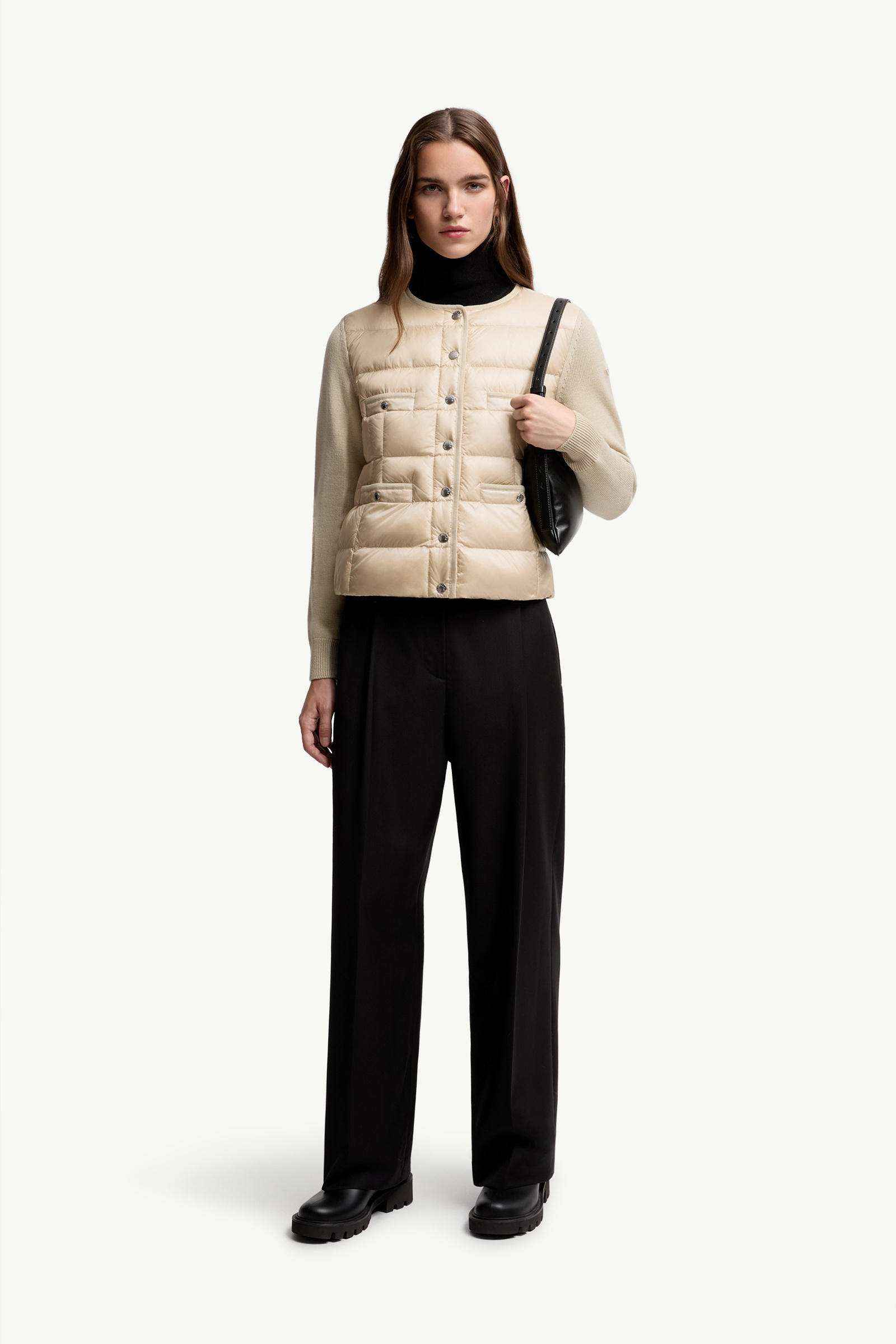 Padded Wool Cardigan Beige Moncler 0