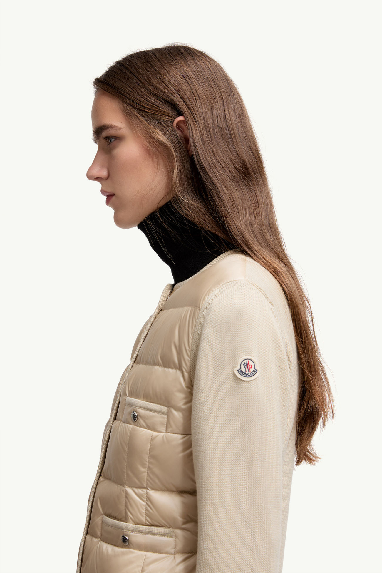 Cárdigan de lana acolchado Beige Moncler 1