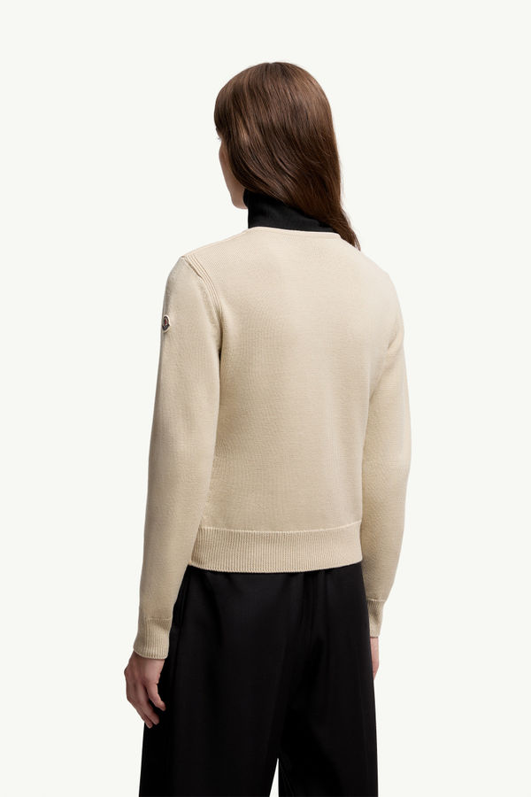 Cardigan matelassé en laine Beige Moncler 4
