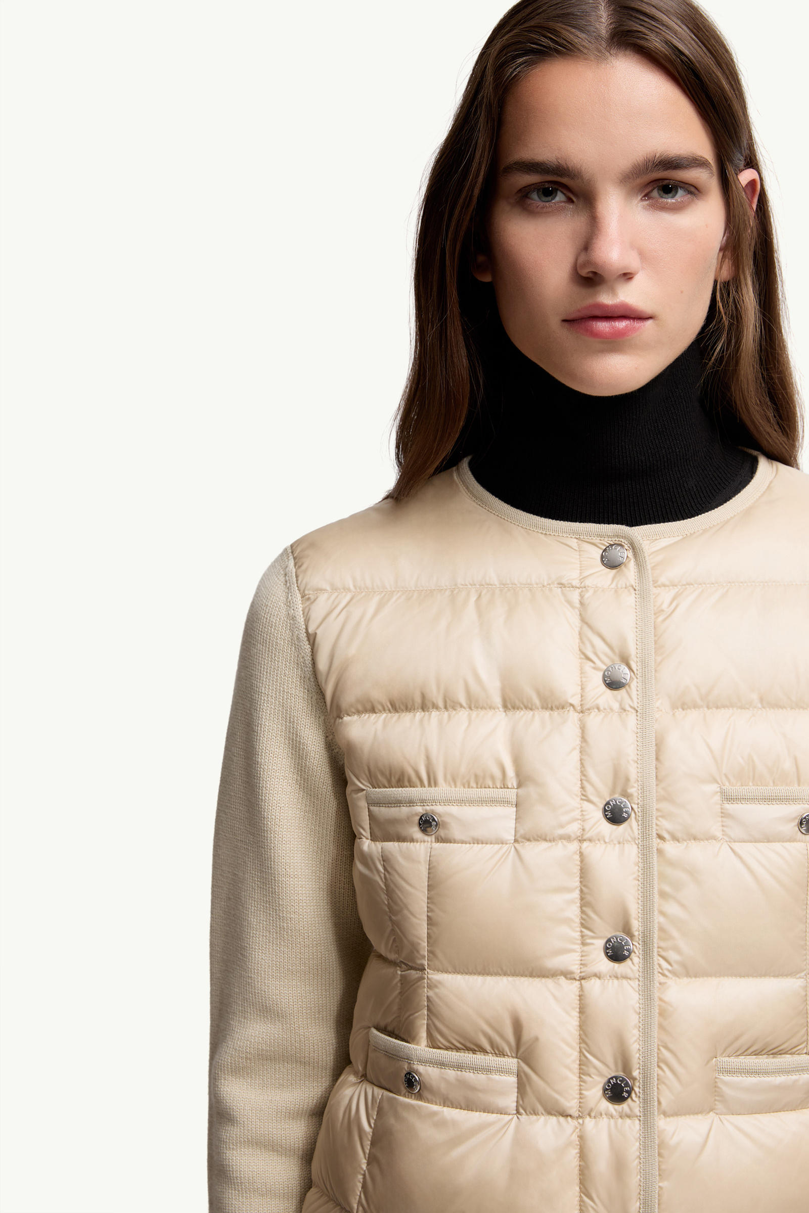 Padded Wool Cardigan Beige Moncler 5