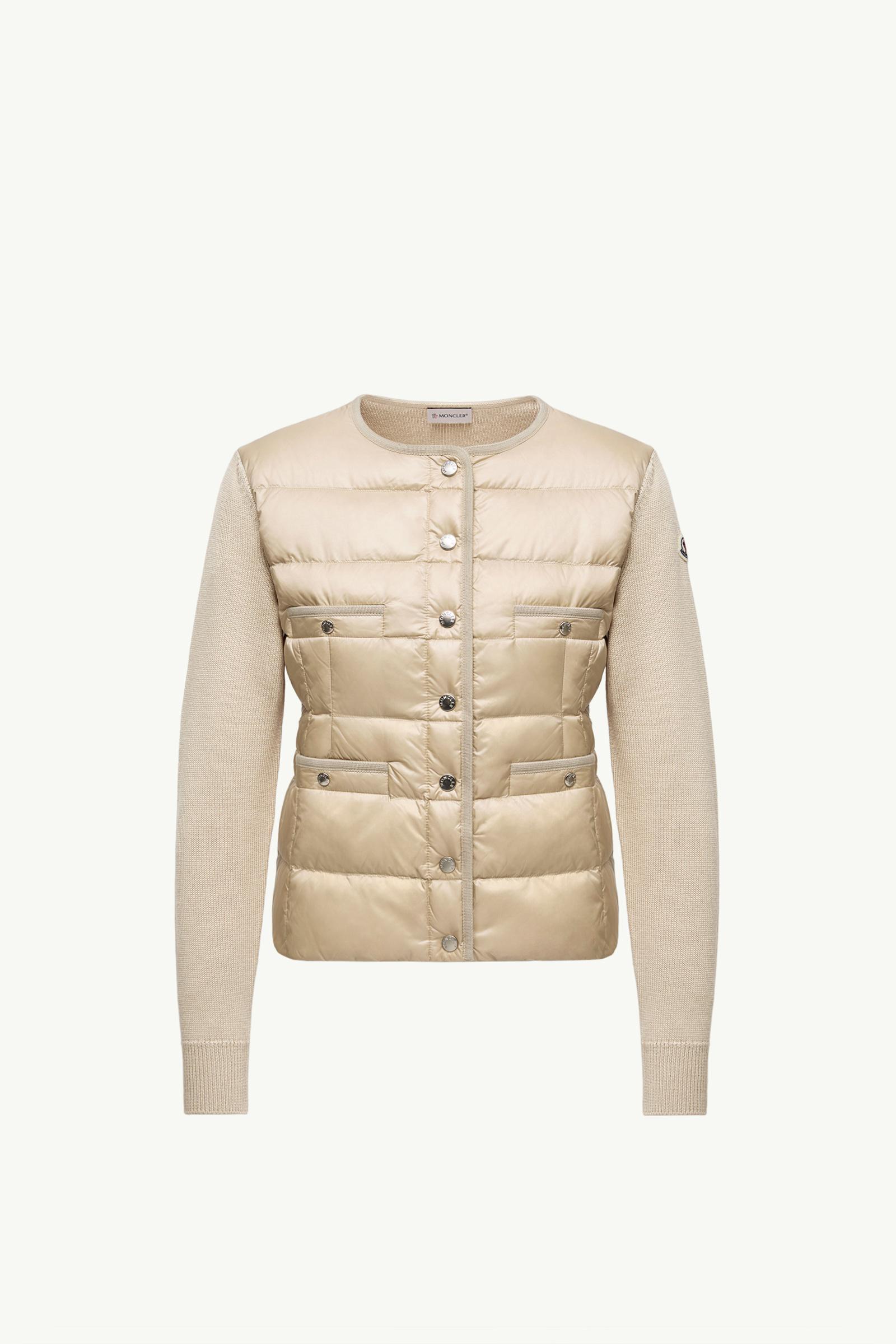 ダウン MONCLER（モンクレール） ダウンカーディガン ベージュ MONCLER ブークレ 日本 サイズS カーディガン トップス