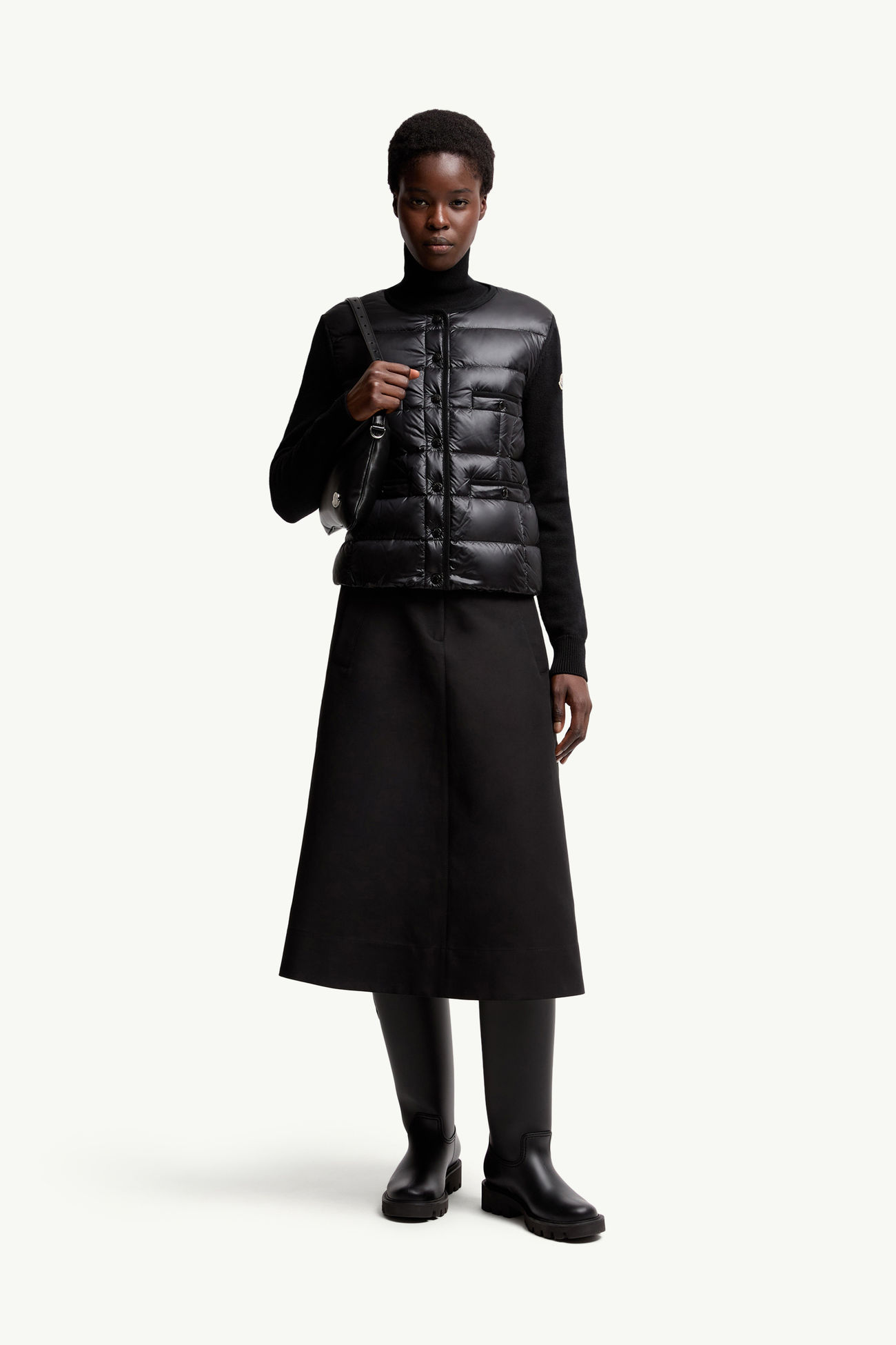 패딩 울 카디건 블랙 Moncler 0