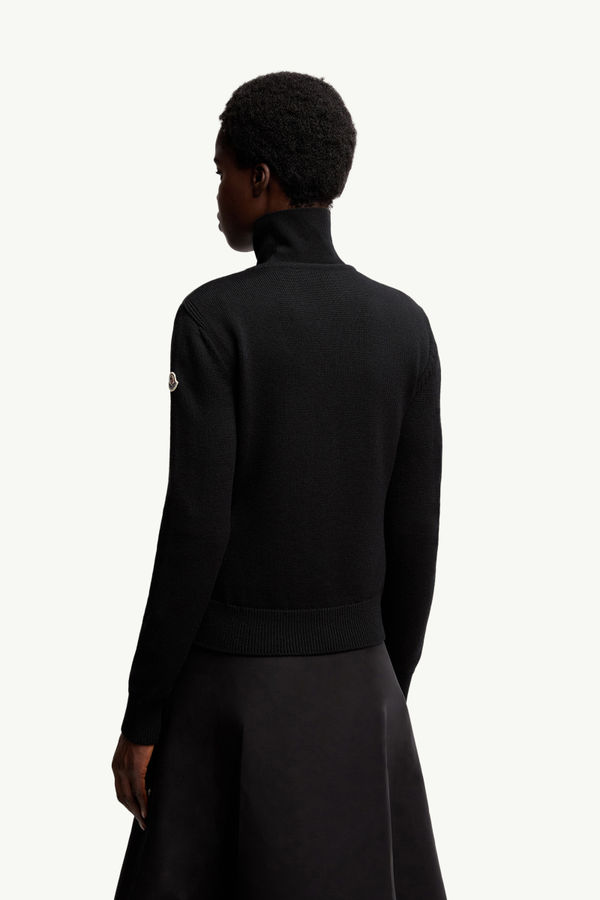 Gepolsterte Strickjacke aus Wolle Schwarz Moncler 4