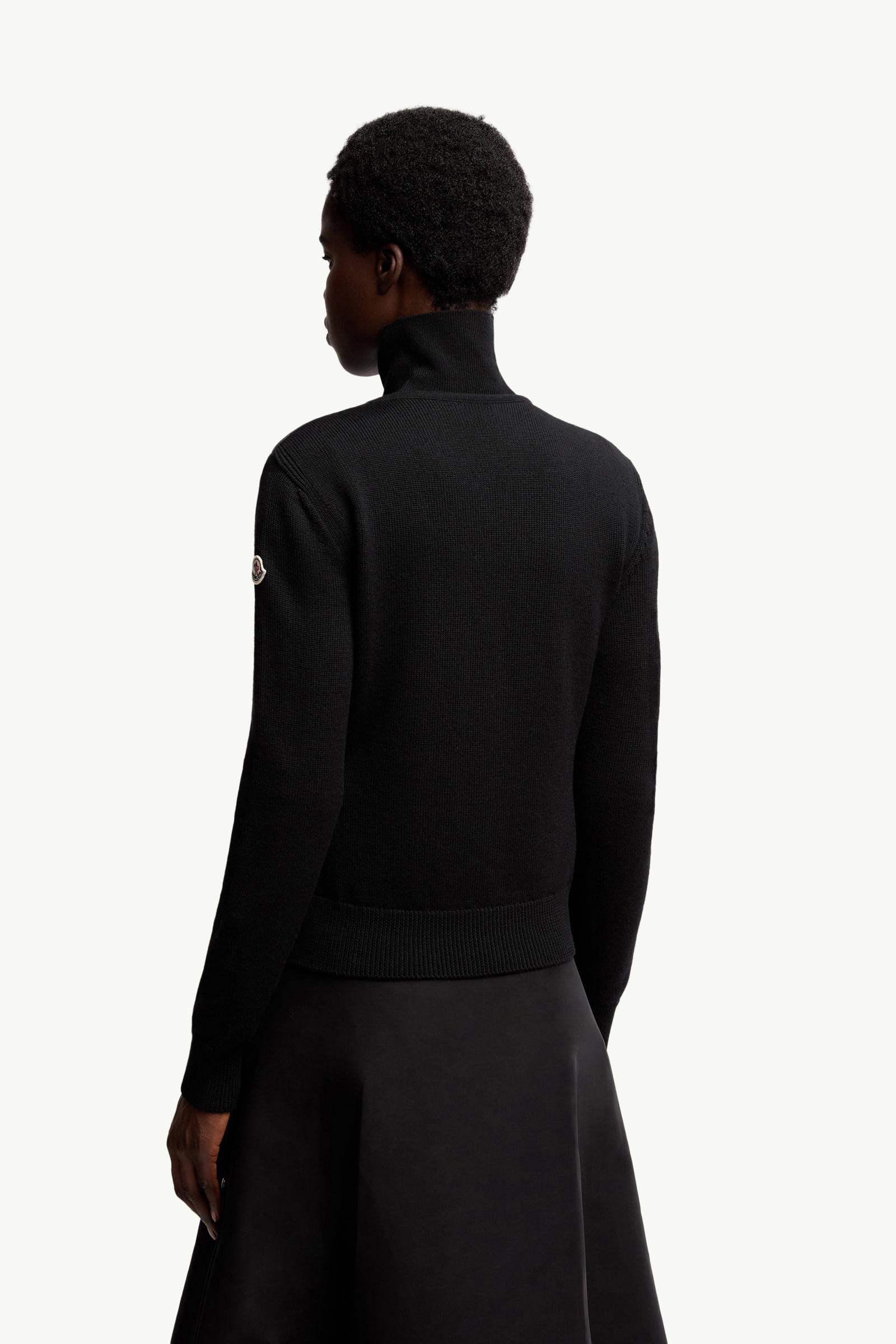 Black Padded Wool Cardigan - Sweaters & Cardigans for Women