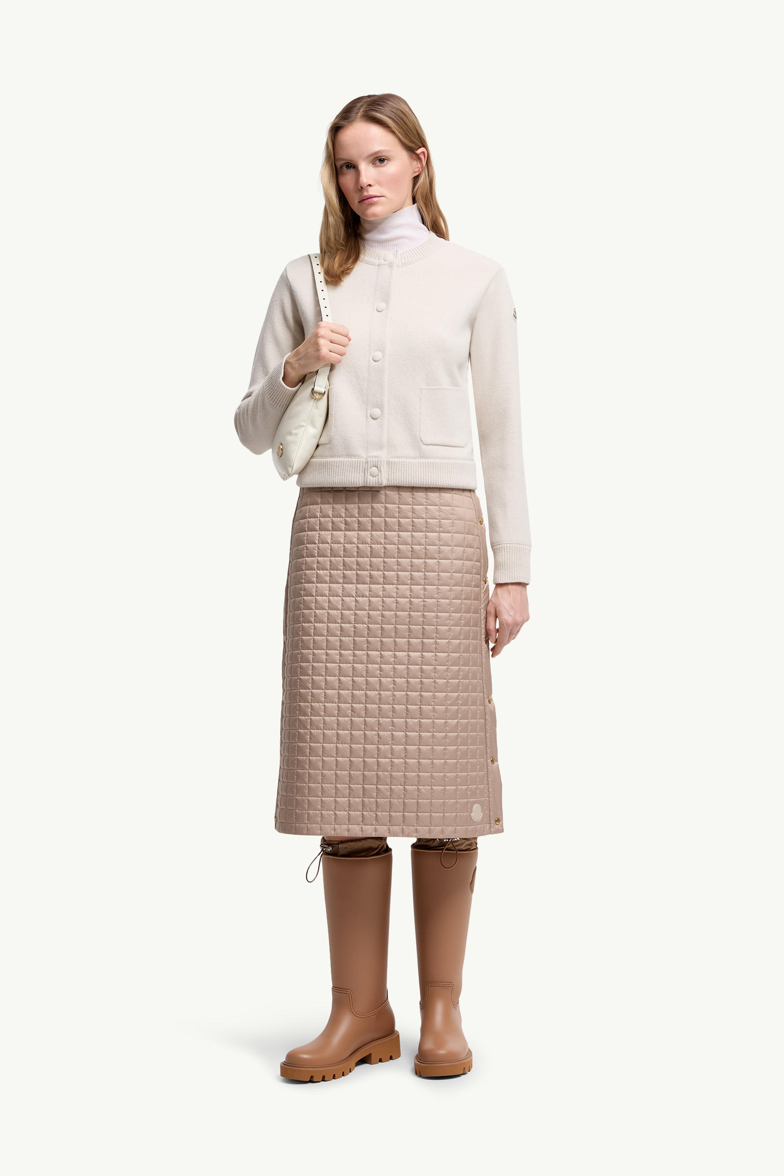 Padded Wool Cardigan Women White Moncler 0