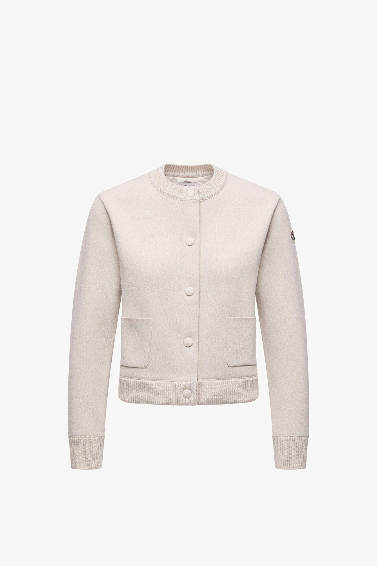 Cardigan imbottito in lana Donna Bianco Moncler 2