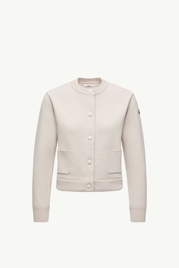 Padded Wool Cardigan Women White Moncler 2