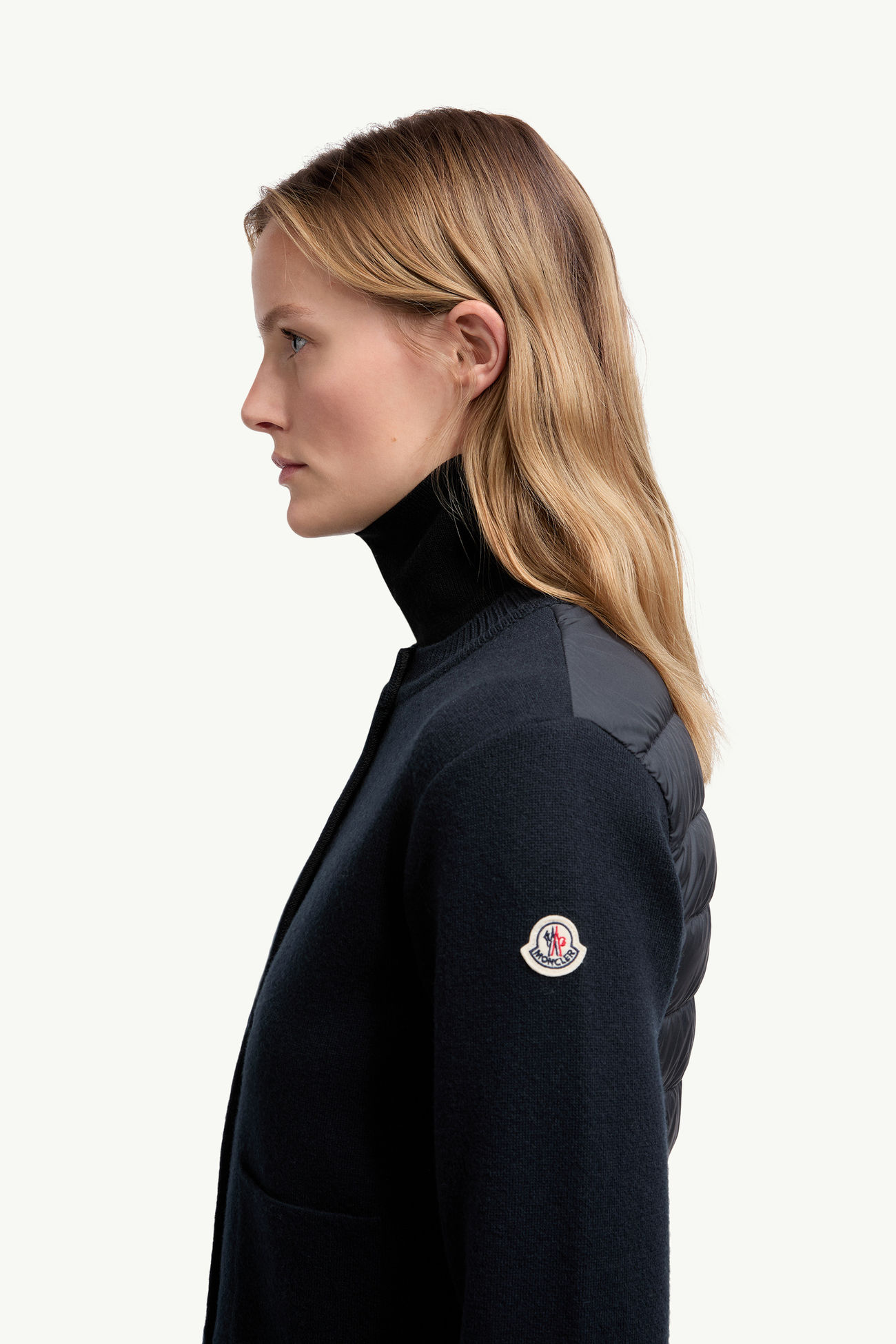 Cardigan imbottito in lana Donna Blu Navy Moncler 1