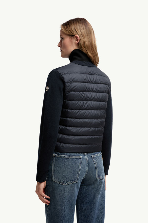 Padded Wool Cardigan Women Navy Blue Moncler 4