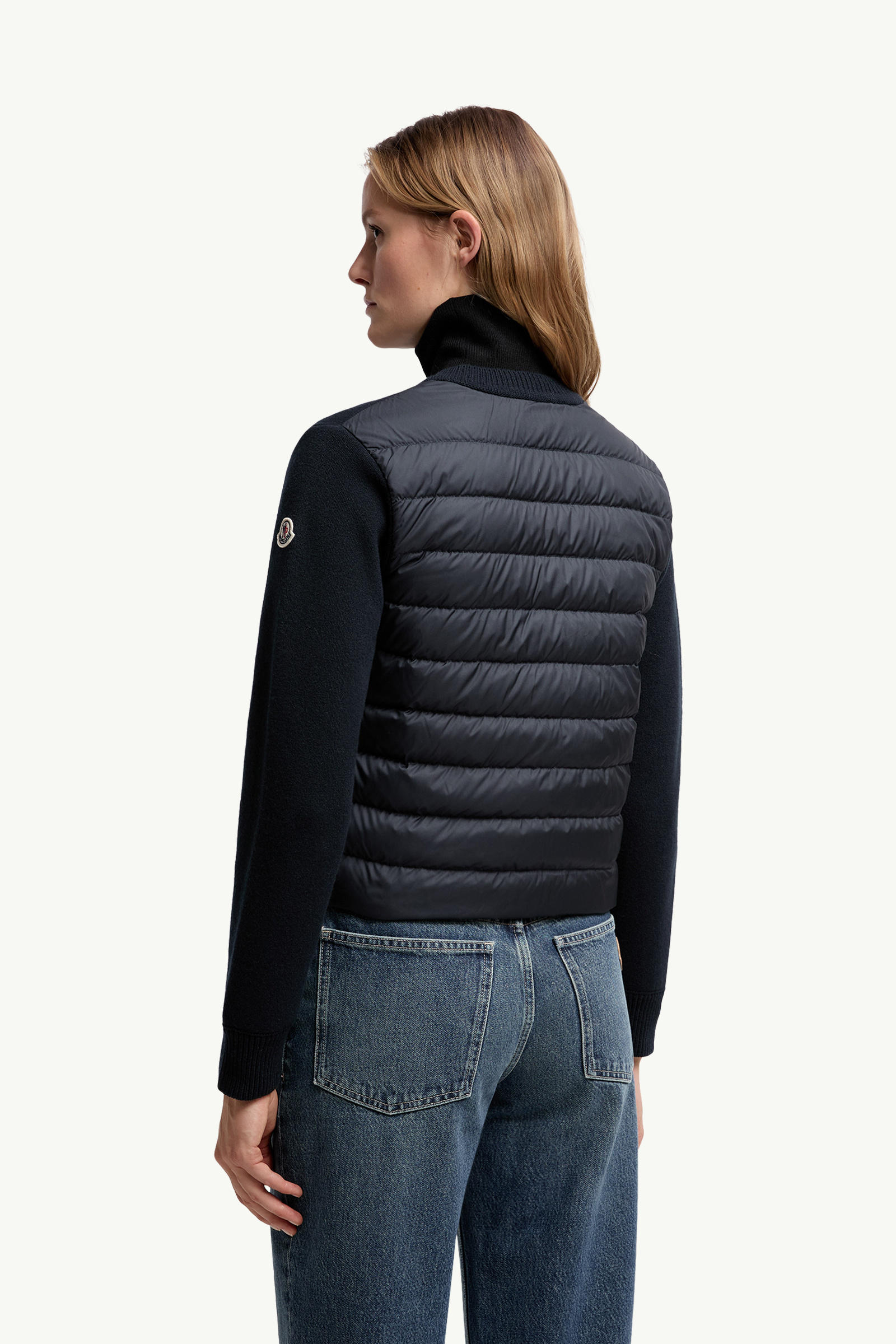 Padded Wool Cardigan Women Navy Blue Moncler 4