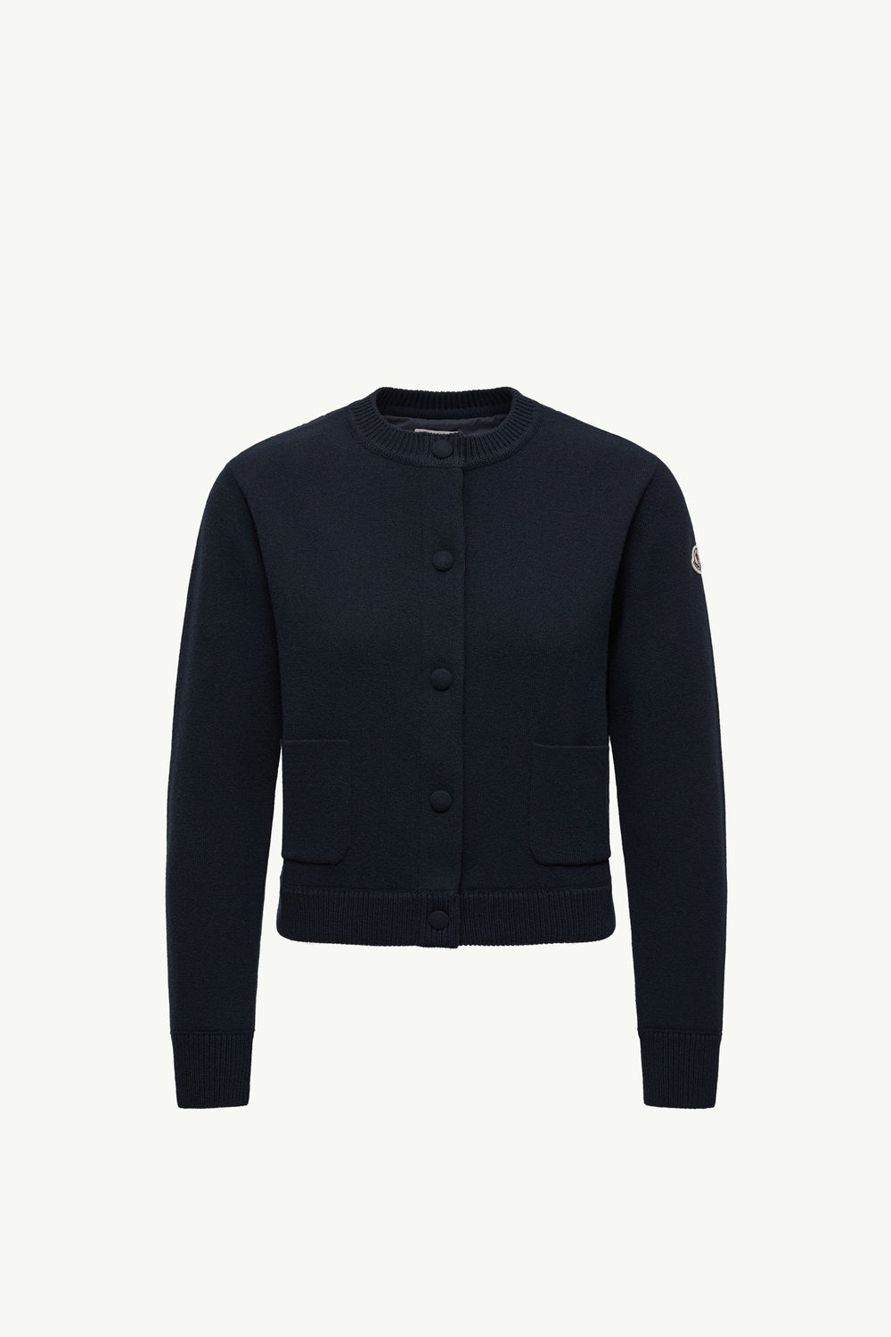 Cardigan matelassé en laine Femmes Bleu marine Moncler 2