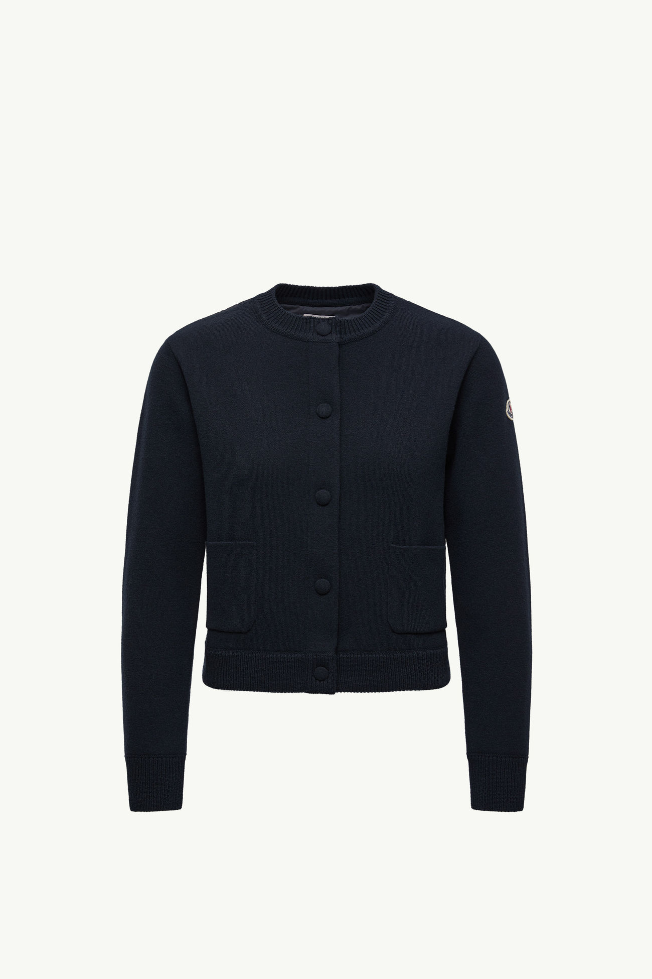 Cardigan matelassé en laine Femmes Bleu marine Moncler 2