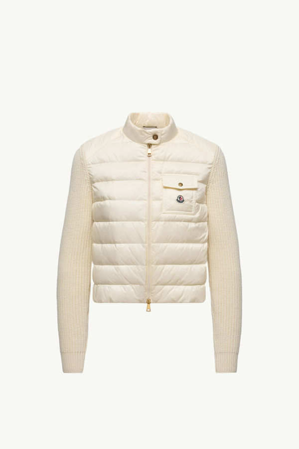 Cárdigan con cremallera de lana acolchada Mujer Blanco Moncler 2