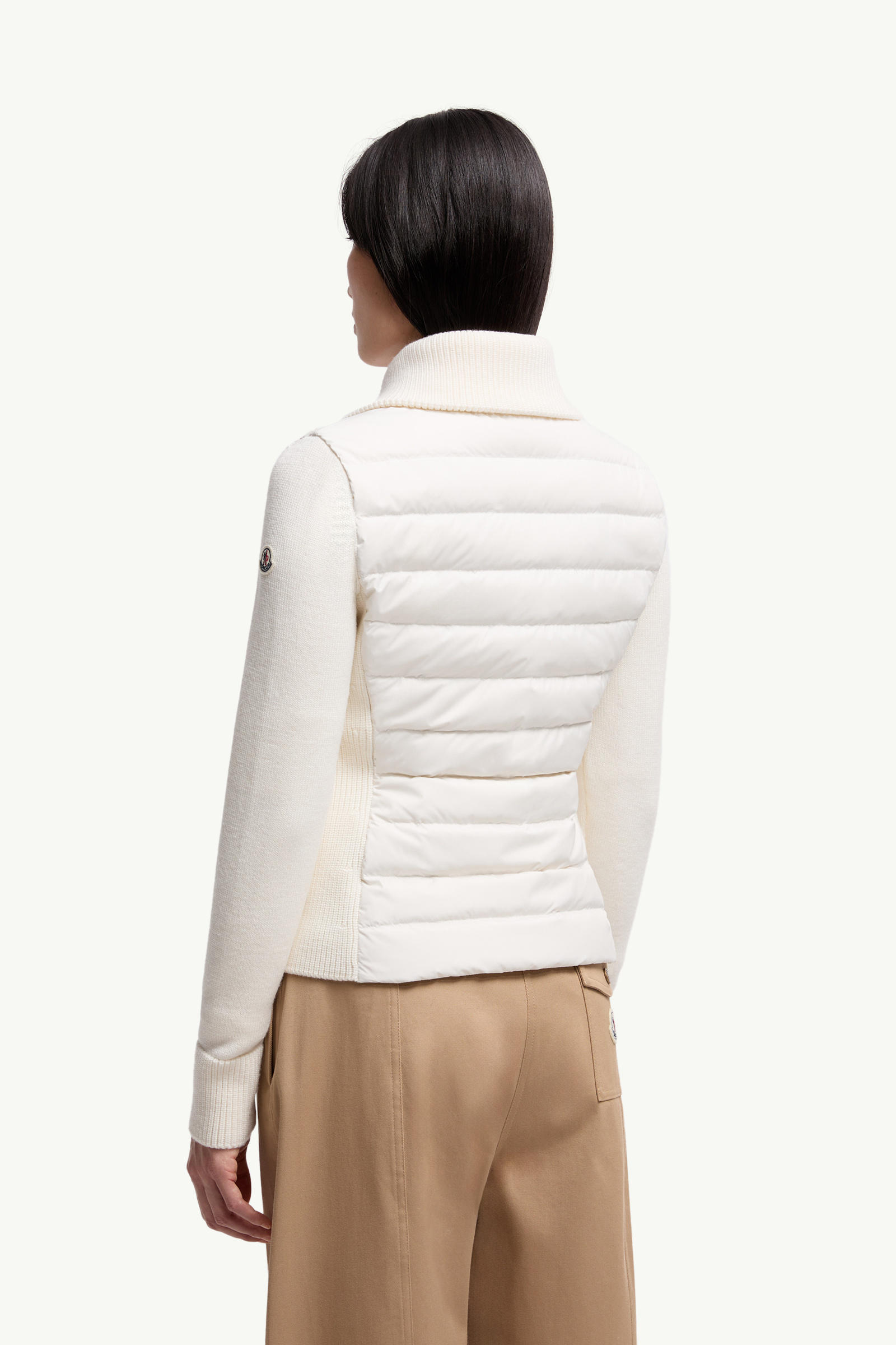 Padded Wool Zip-Up Cardigan Women White Moncler 4
