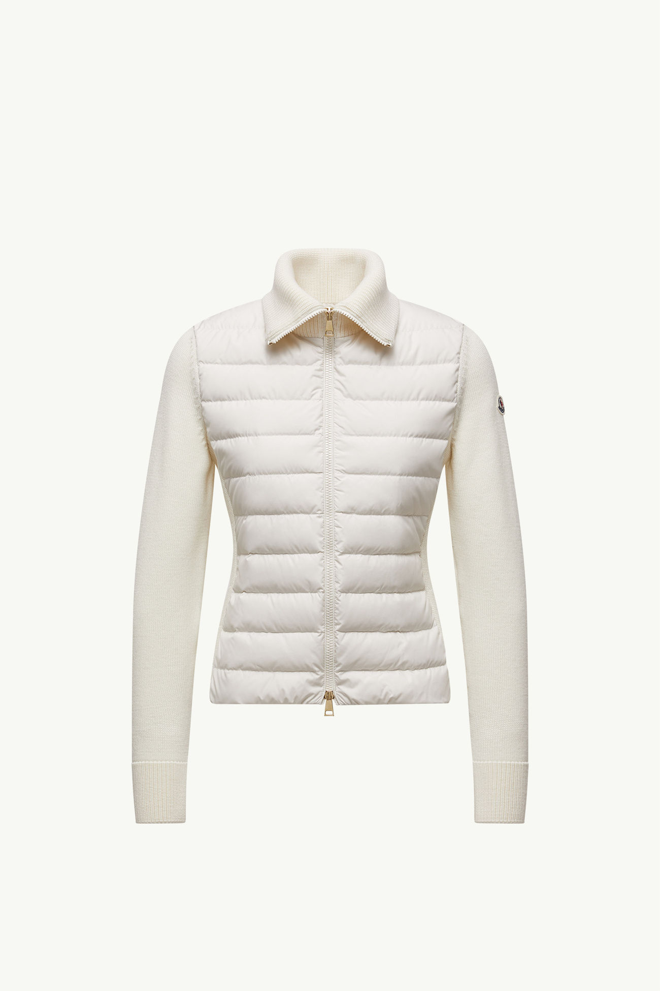 Padded Wool Zip-Up Cardigan Women White Moncler 2