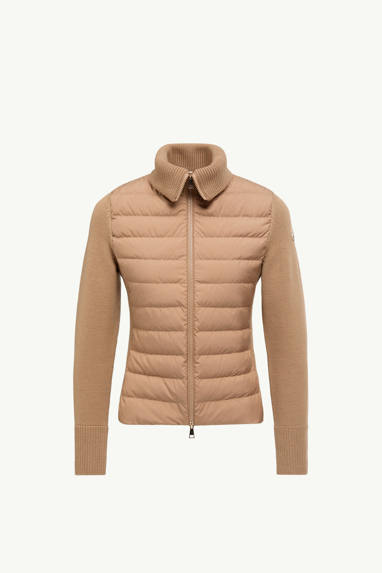 Cárdigan con cremallera de lana acolchada Mujer Beige Moncler 2
