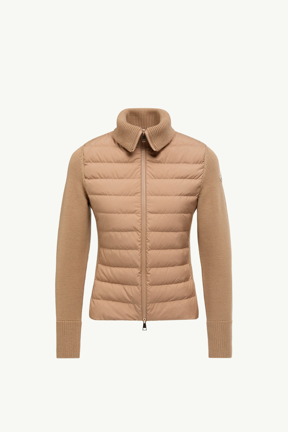 Padded Wool Zip-Up Cardigan Women Beige Moncler 2