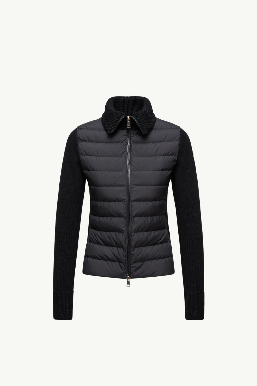 Padded Wool Zip-Up Cardigan Women Black Moncler 2