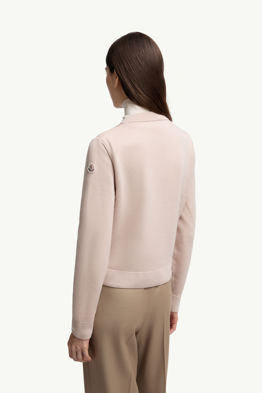 Padded Wool Zip-Up Cardigan Women Beige Moncler 4