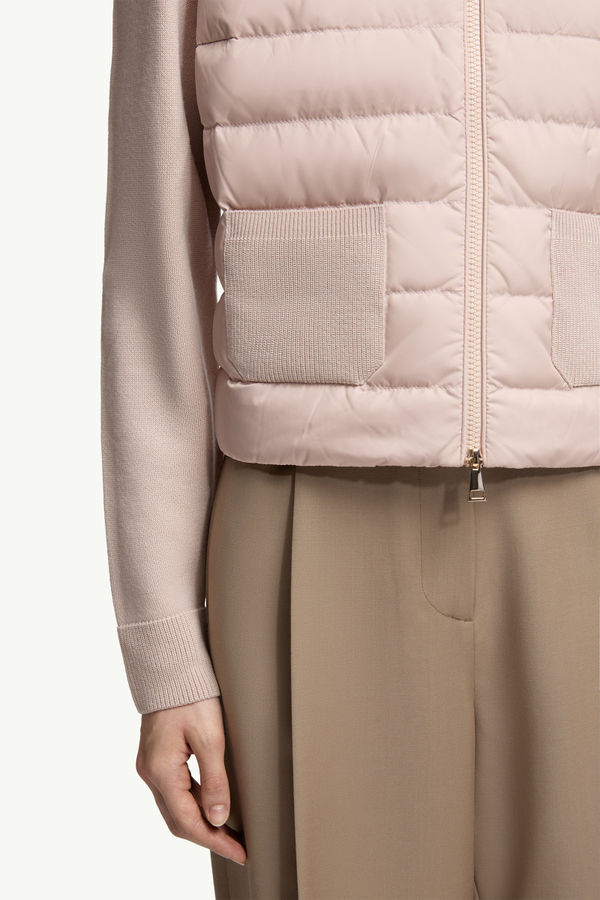 Padded Wool Zip-Up Cardigan Women Beige Moncler 5