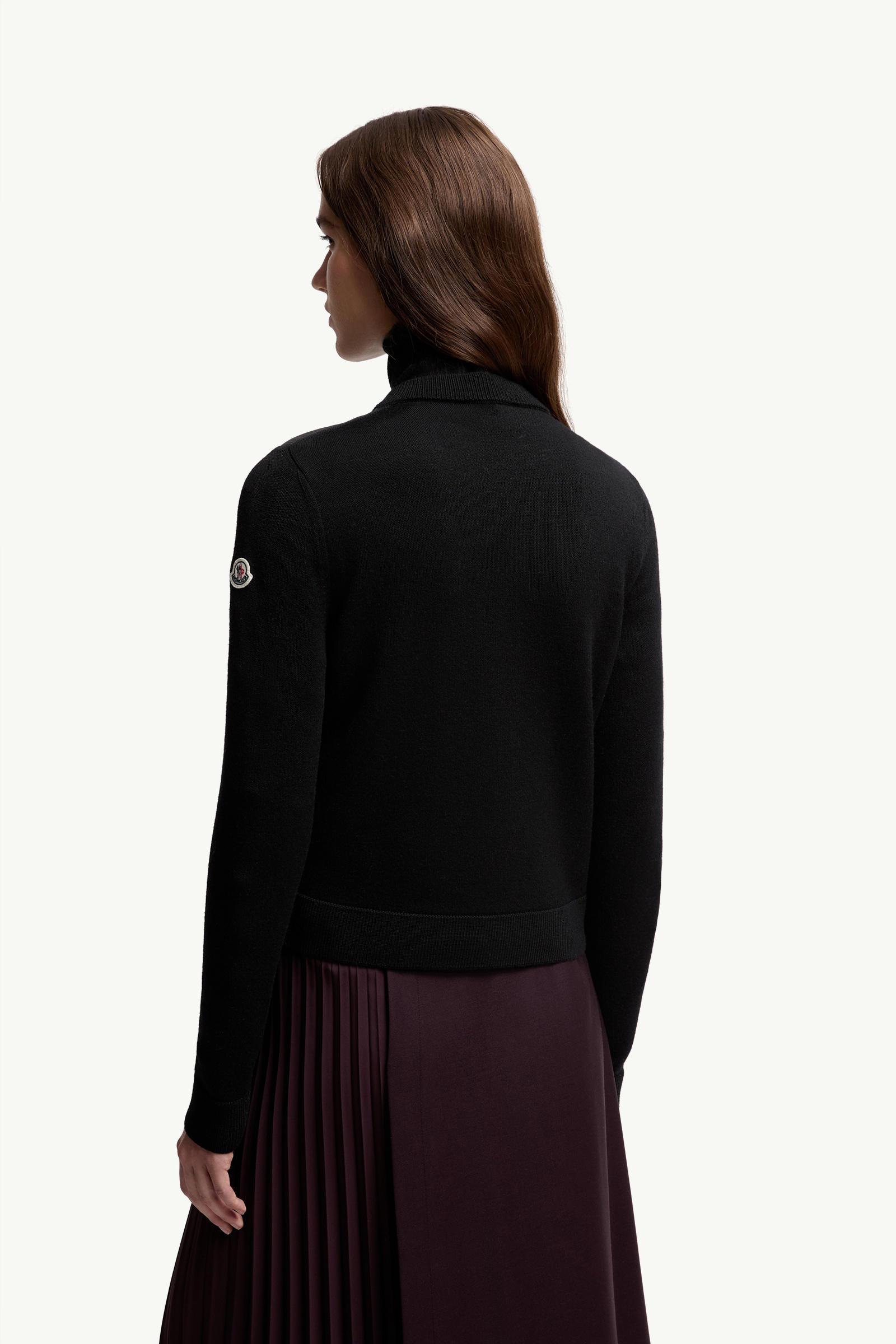 Padded Wool Zip-Up Cardigan Women Black Moncler 4