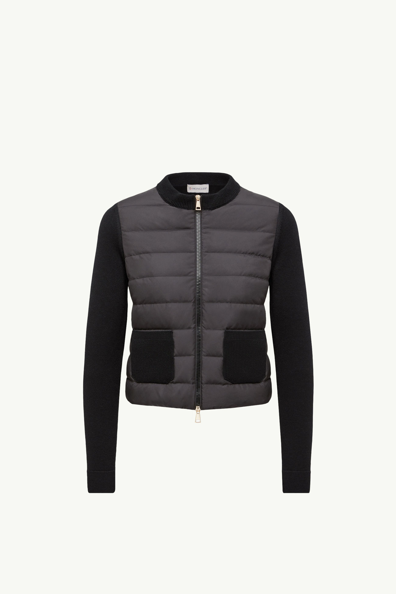 Cardigan imbottito in lana con zip Donna Nero Moncler 2