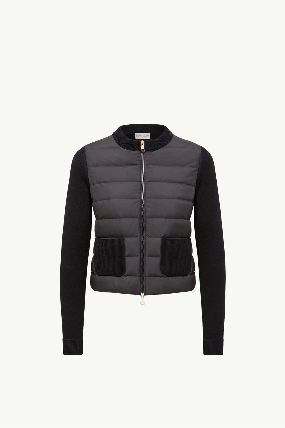 Padded Wool Zip-Up Cardigan Women Black Moncler 2