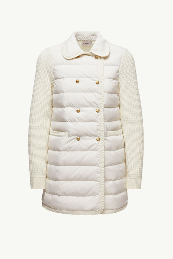 Wool & Cashmere Padded Cardigan Women White Moncler 2