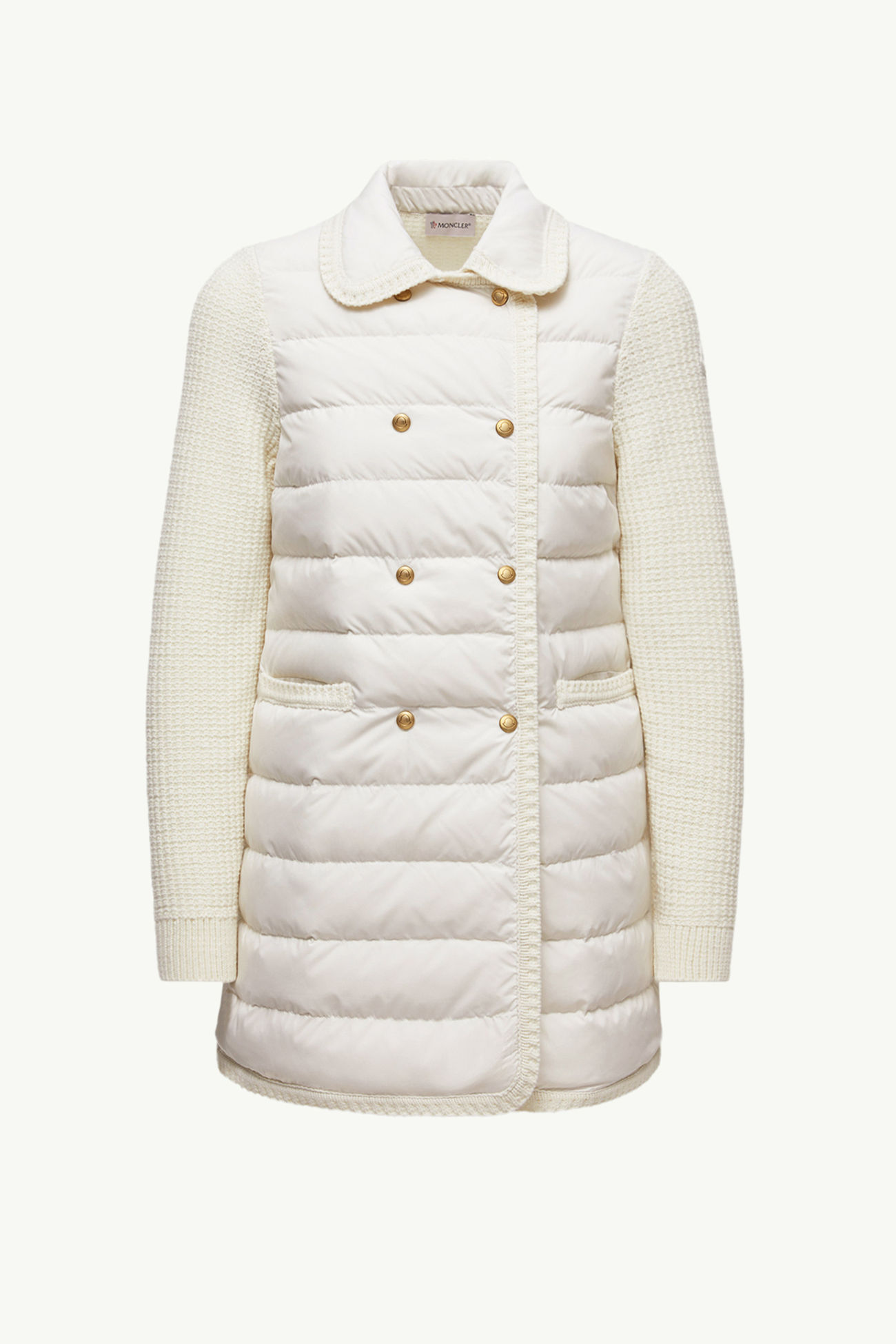 羊毛及羊絨夾層開襟毛衣 女士 白色 Moncler 2