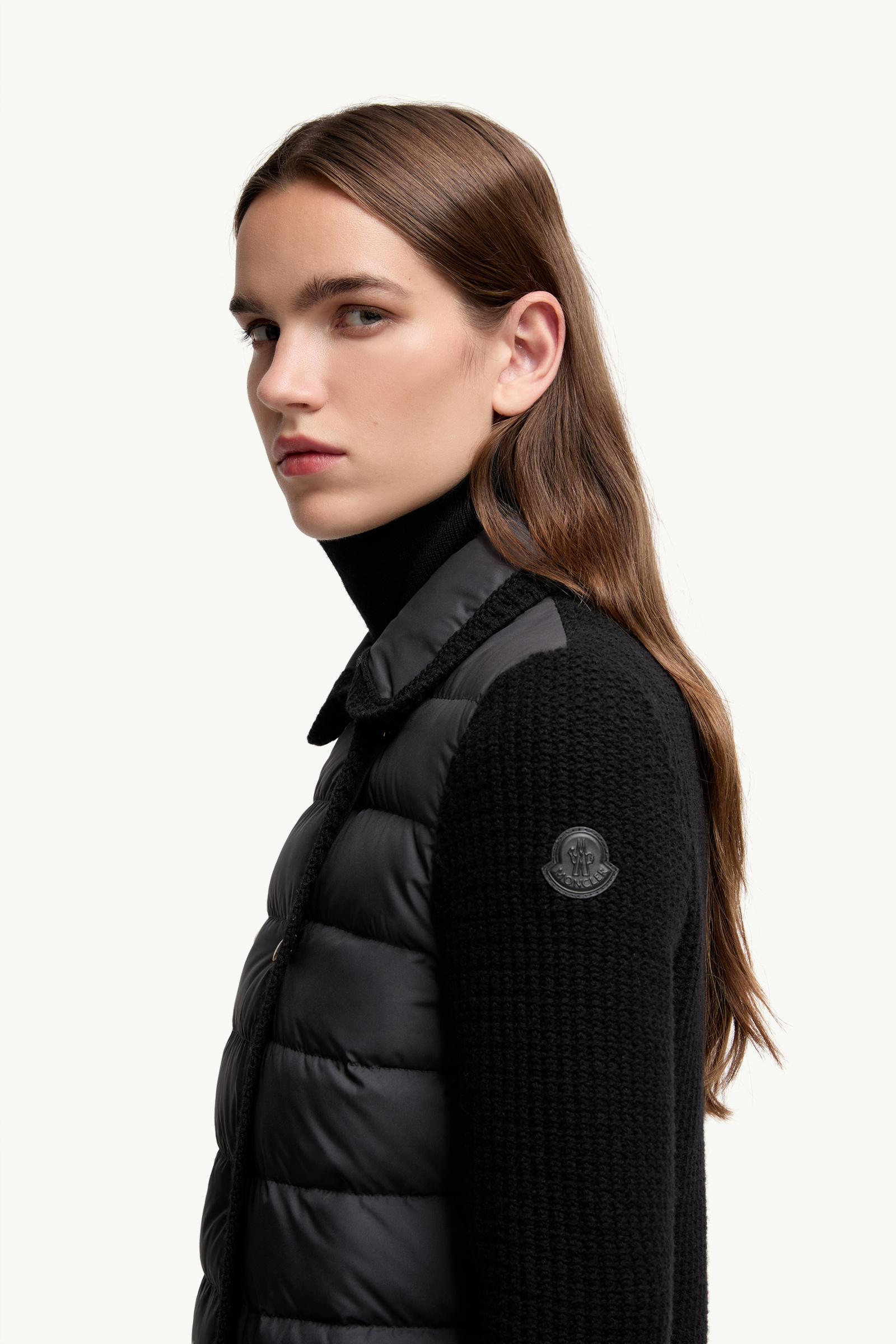 Wool & Cashmere Padded Cardigan Women Black Moncler 1