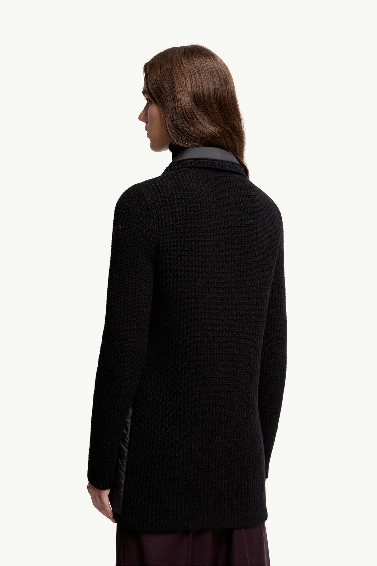 Cárdigan acolchado de lana y cachemira Mujer Negro Moncler 4