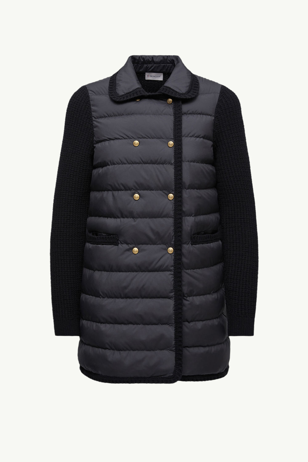 Wool & Cashmere Padded Cardigan Women Black Moncler 2