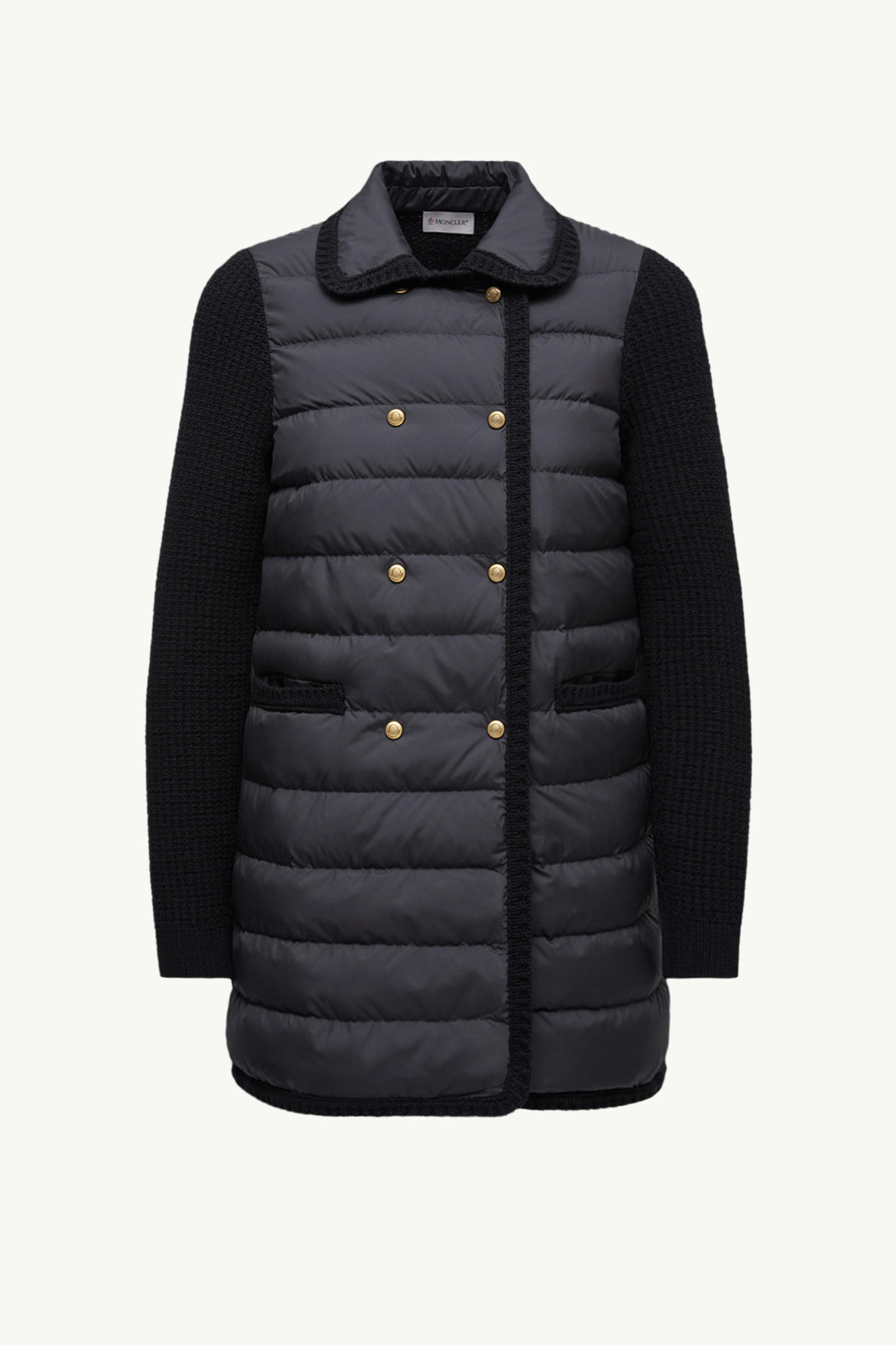 Wool & Cashmere Padded Cardigan Women Black Moncler 2