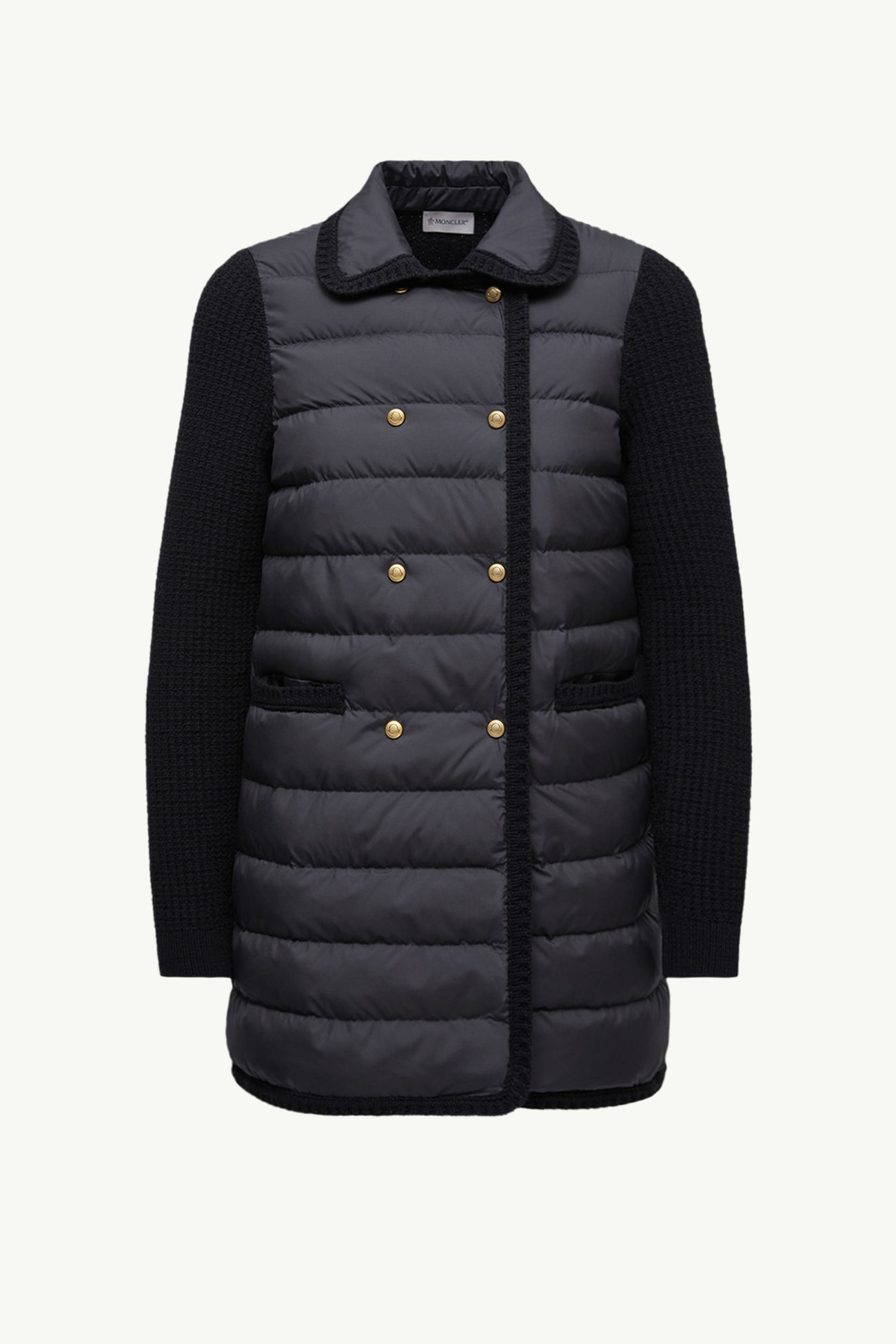 羊毛及羊絨夾層開襟毛衣 女士 黑色 Moncler 2