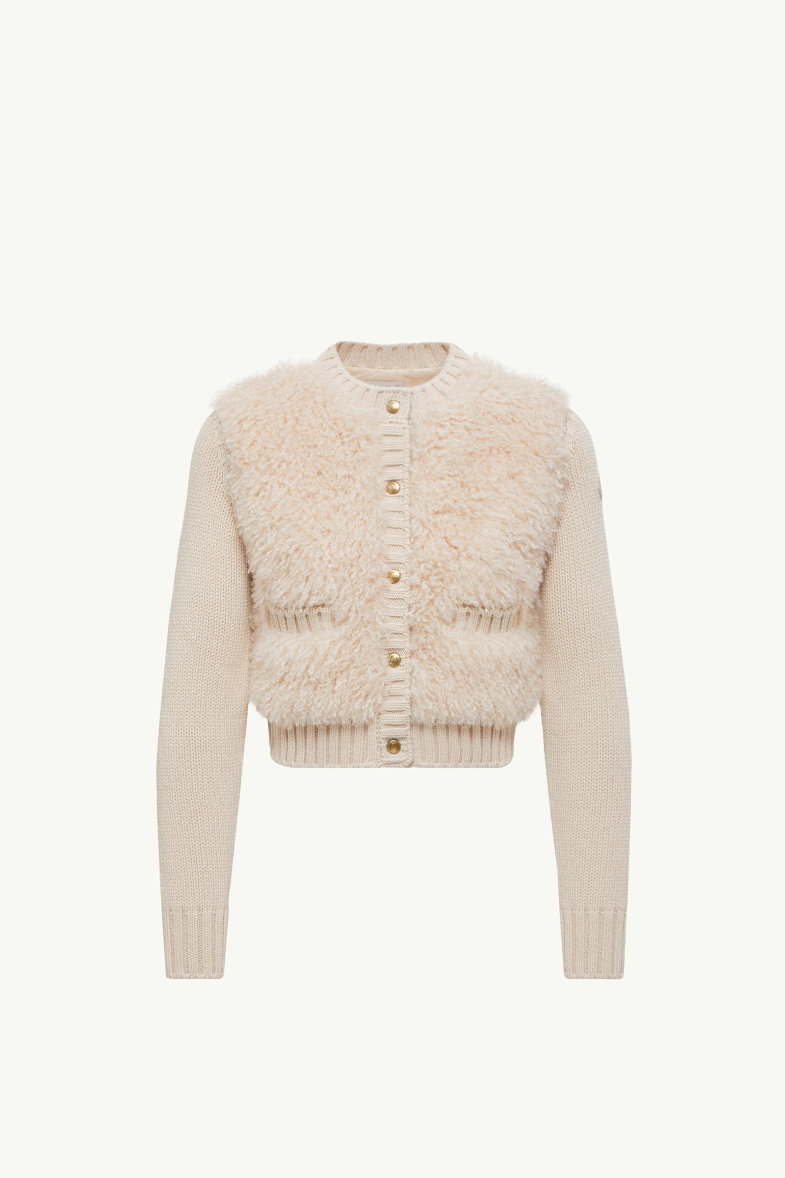 夾層羊毛和泰迪布開襟毛衣_findInBoutique_image