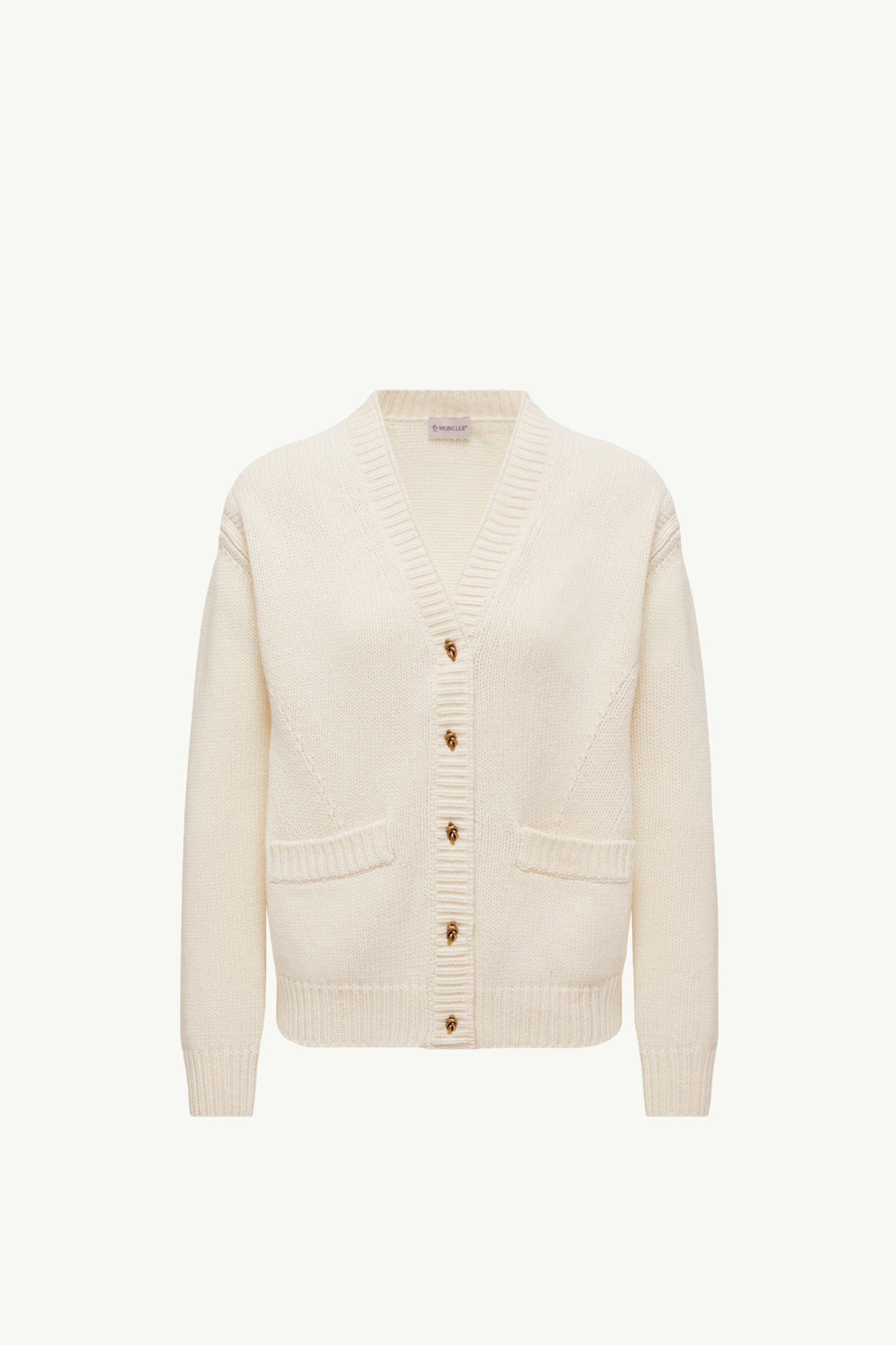 Cardigan con Scollo a V in Lana e Cashmere Donna Bianco Moncler 2
