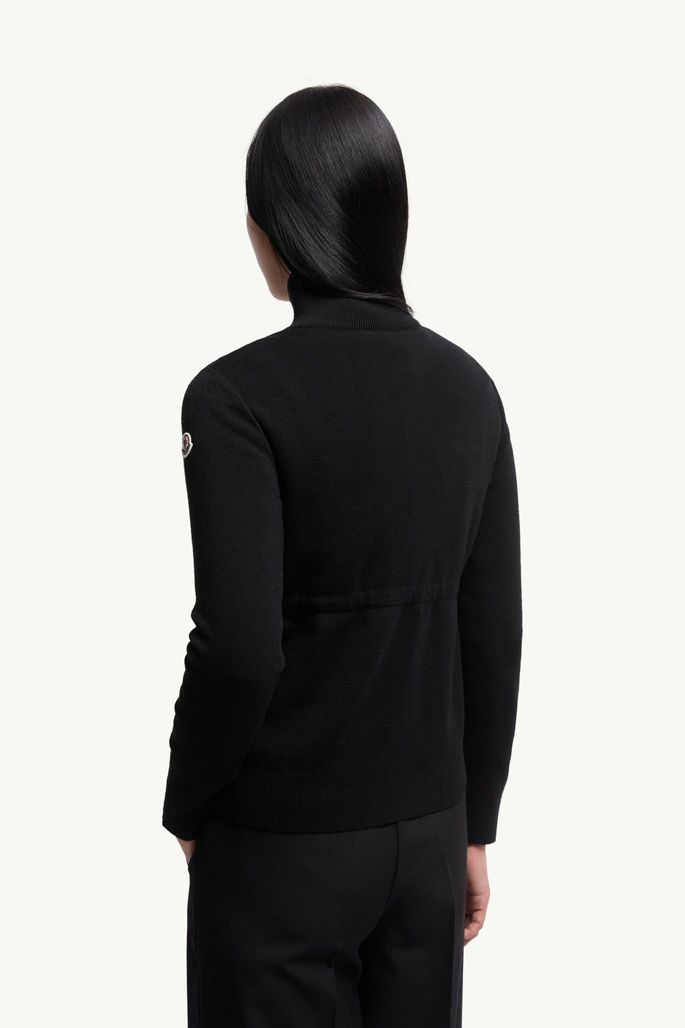 Padded Wool Zip-Up Cardigan Black Moncler 4