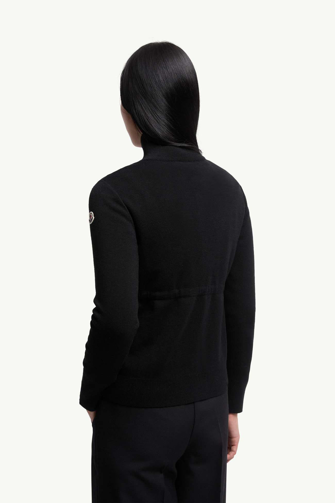 Padded Wool Zip-Up Cardigan Black Moncler 4