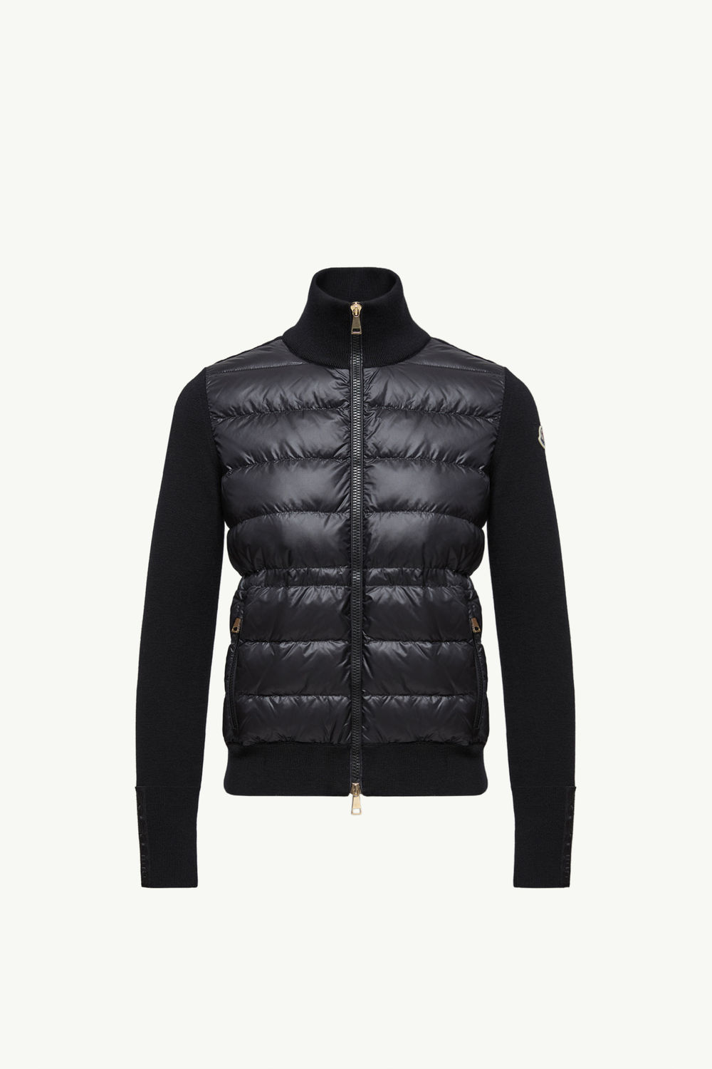 Padded Wool Zip-Up Cardigan Black Moncler 2