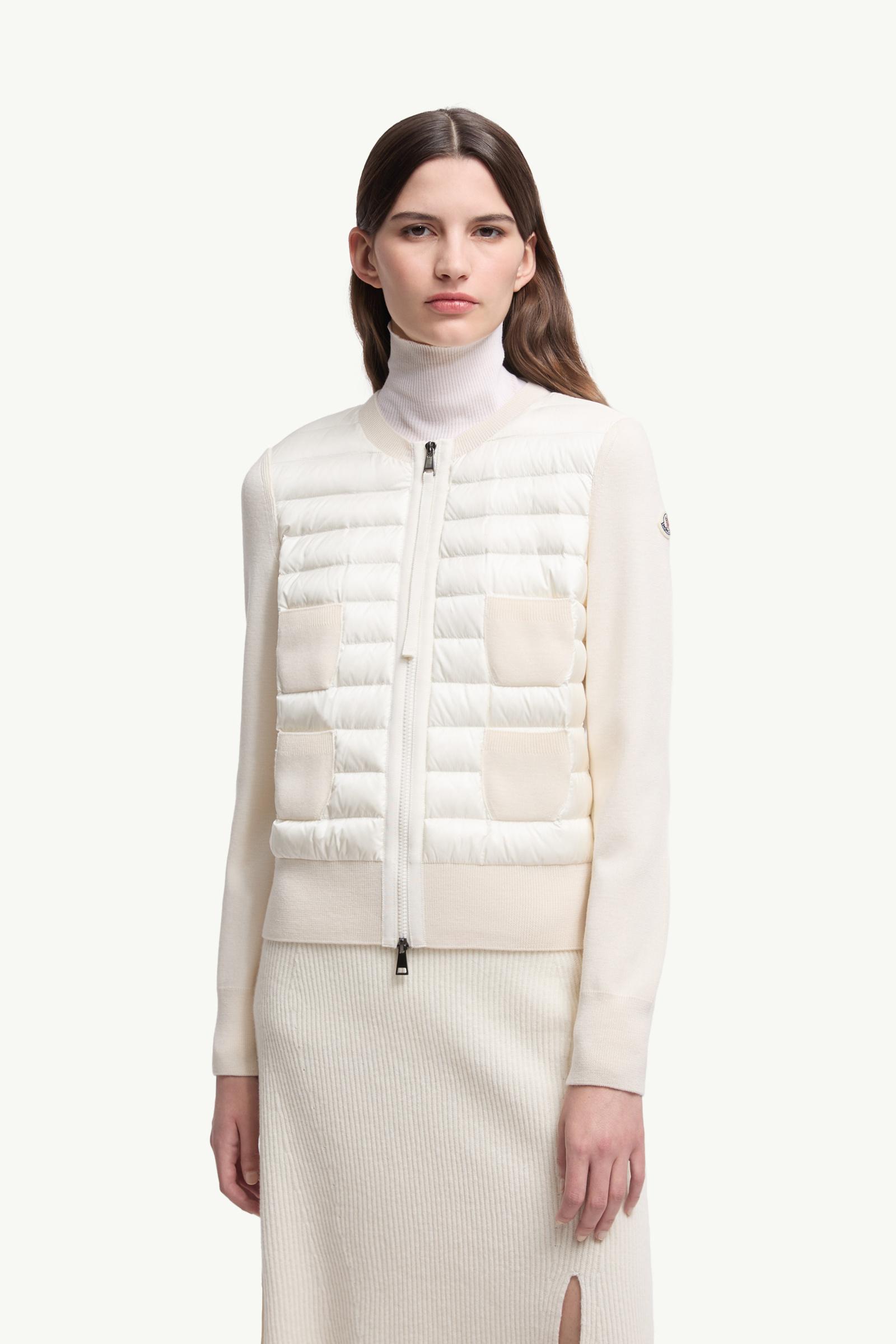 *ゆい*✨️MONCLER✨️モンクレール　 ホワイニット White Padded Wool Zip-Up Cardigan - Sweaters & Cardigans for Women