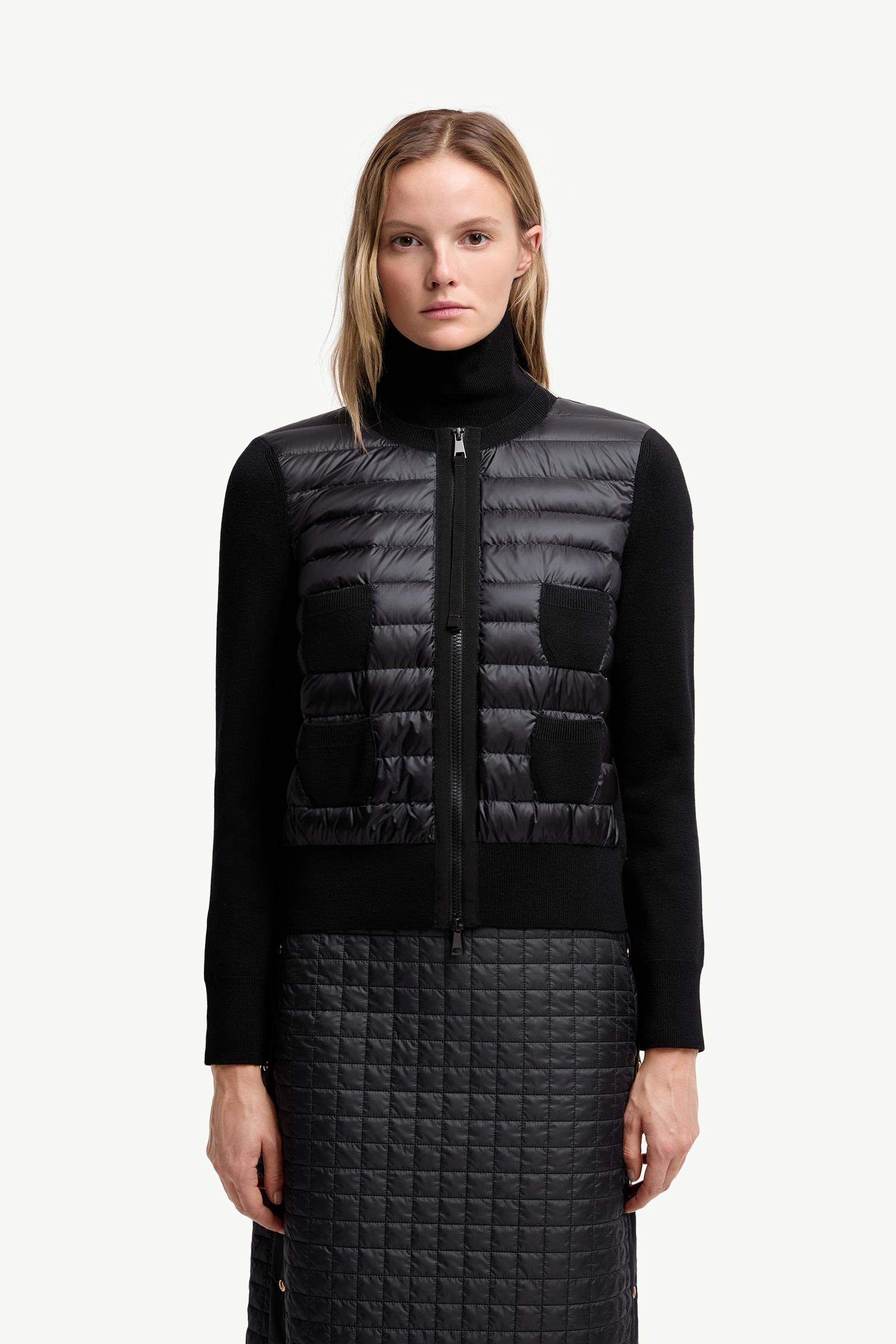 MONCLER ブラック ダウンカーディガン　レディース 国内即発】MONCLER ダウン カーディガン CARDIGAN TRICOT 999