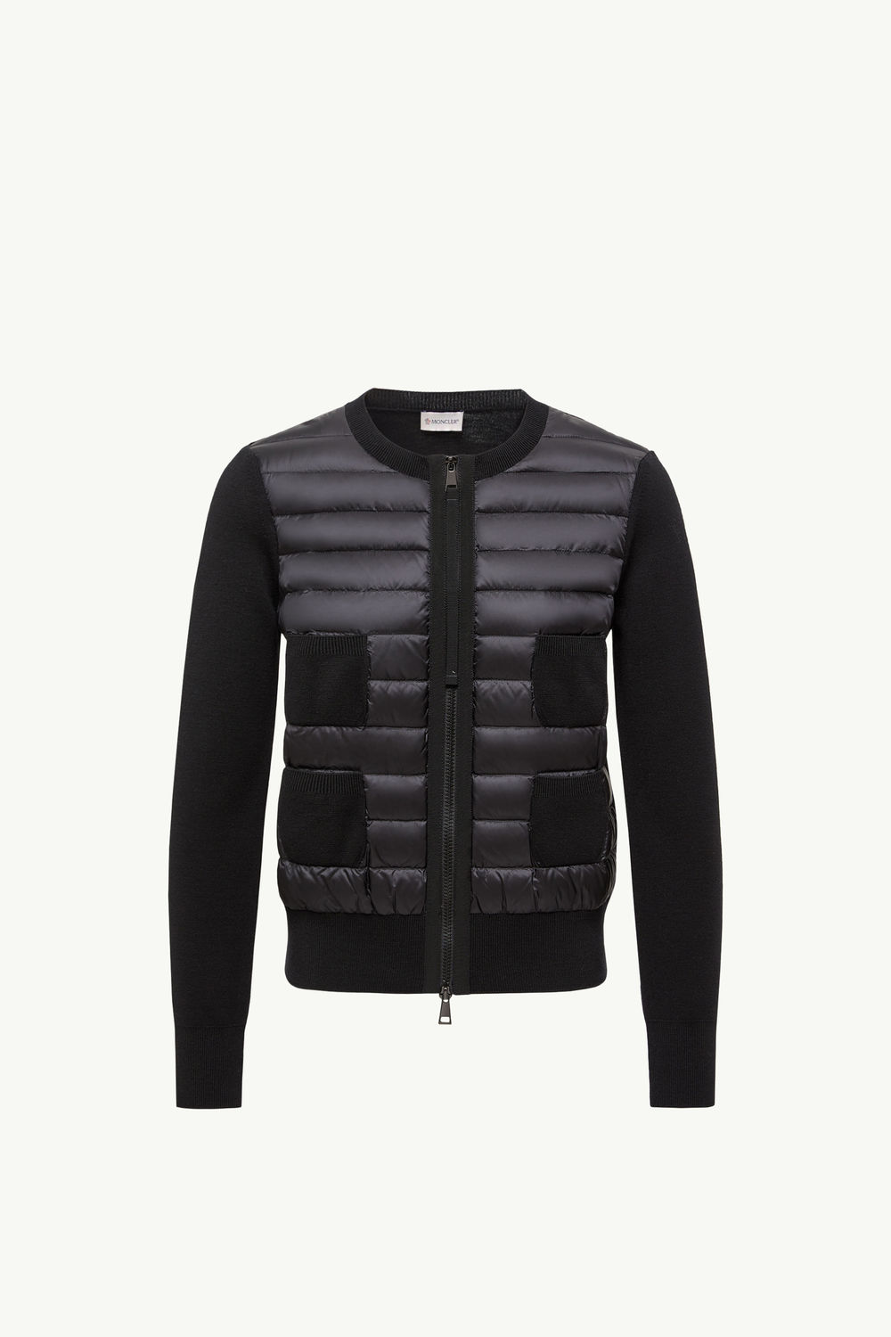 Padded Wool Zip-Up Cardigan Women Black Moncler 2
