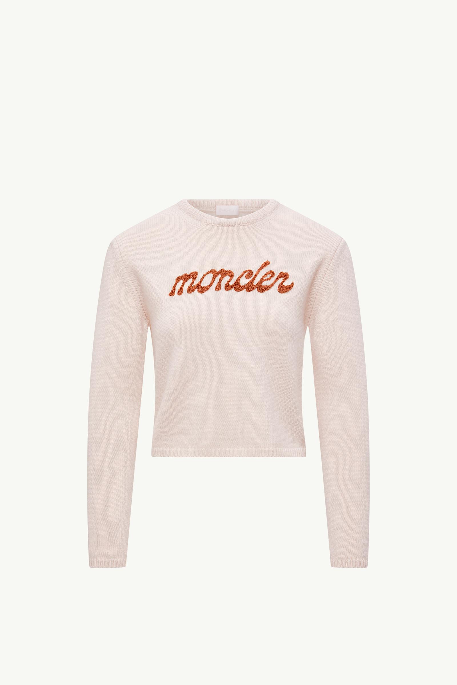 Light Pink Embroidered Logo Wool & Cashmere Sweater - Sweaters
