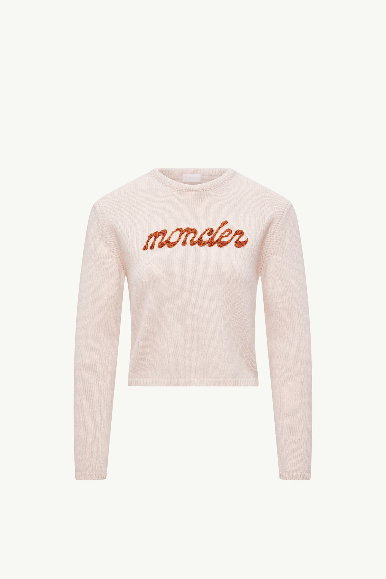 Pull en laine et cachemire à logo brodé Femmes Rose Clair Moncler 2