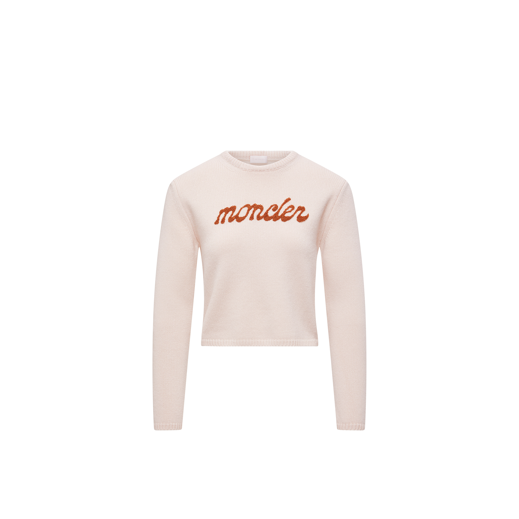 Moncler   Embroidered Logo Wool & Cashmere Sweater for Women in Pink, Size: S