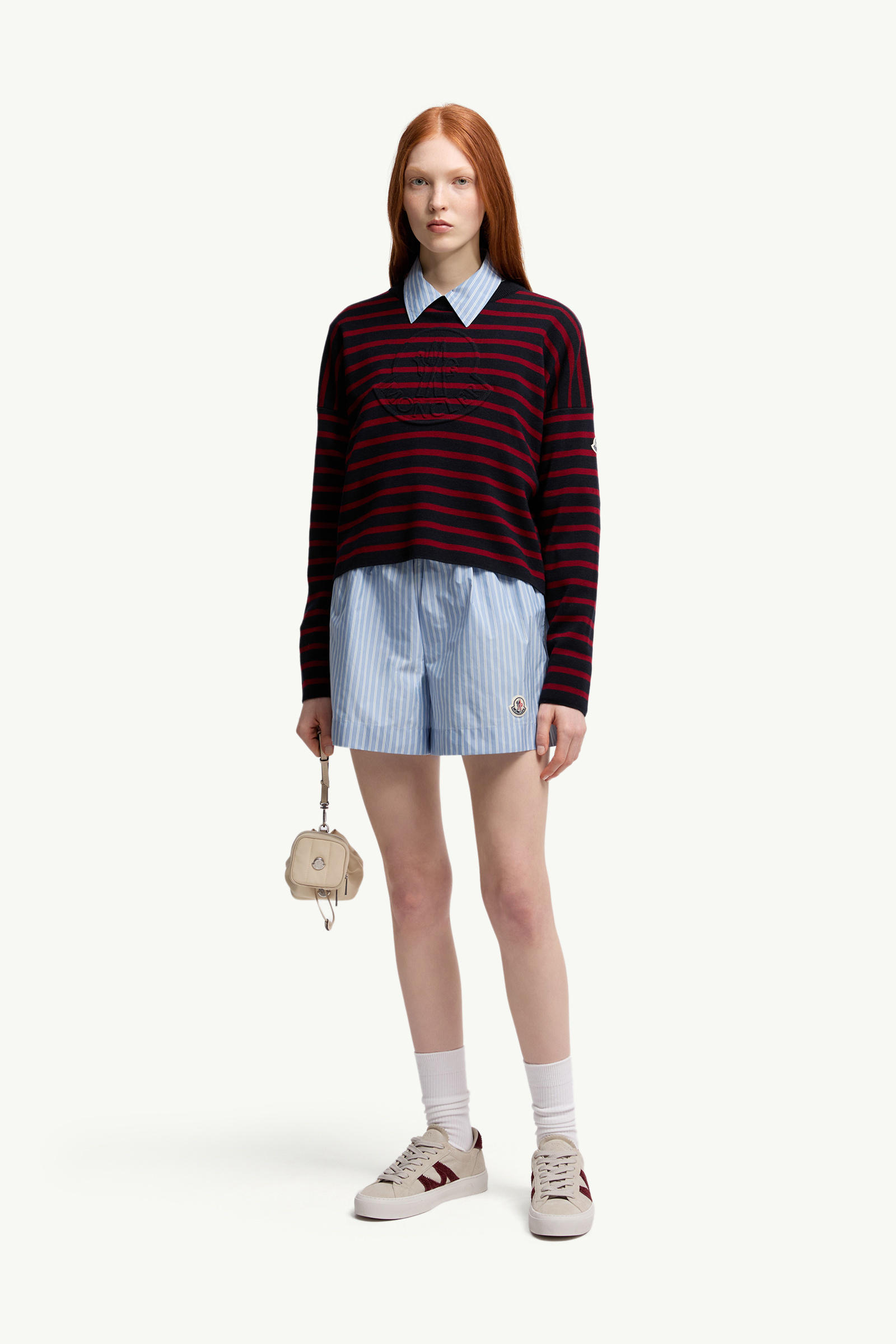 Striped Wool Jumper Women Blue & Red Moncler 0
