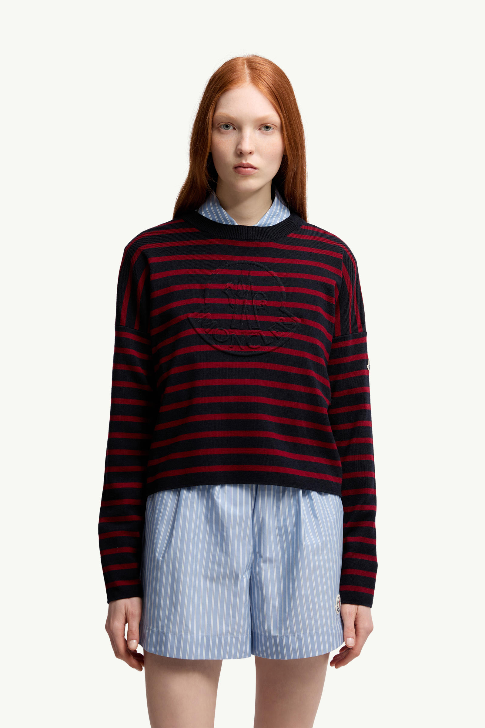 Striped Wool Jumper Women Blue & Red Moncler 3