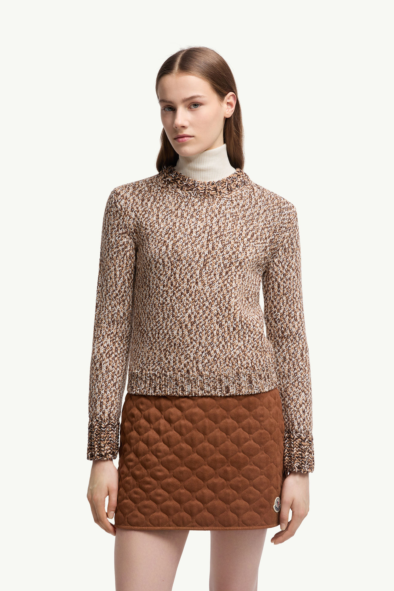 Mouliné Wool Sweater Women Brown Moncler 3